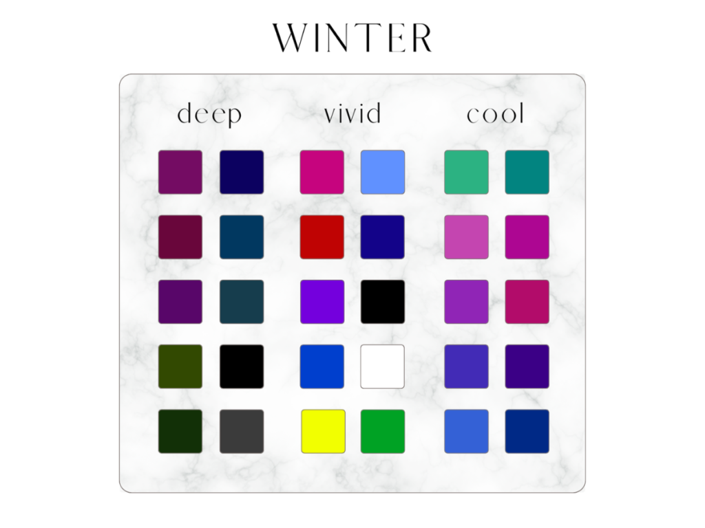 ブルベ冬に似合う色一覧